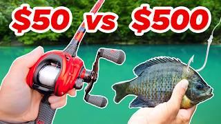 $50 vs $500 Budget Fishing Challenge (Rod, Reel, Lures)