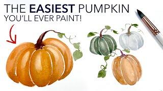 Easy Watercolor Pumpkins for Beginners!