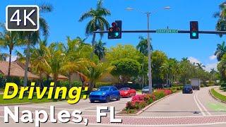 [4K] Naples FL, Driving from The Village Shops on Venetian Bay to Mercato, June 2022