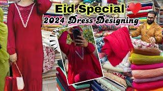 EID Outfit Info  Pleated Fabric into Designer wear under Budget || Eid Special Outfit from Scratch