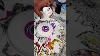 Cool Colors Explosion Acrylic Pouring | Blooms Technique | #shorts