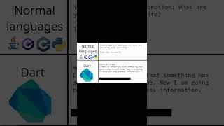 Normal programming languages vs Dart  #programmerhumor #shorts #short