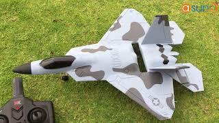 Test Máy Bay cánh bằng F22A Raptor RC XK A180 motor Brushless - Asun.vn