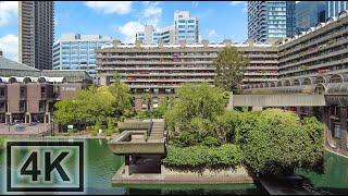 London's Barbican Centre Walking Tour | Summer  2021 | 4K 3D Sound 