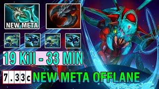 New Meta [Weaver] Offlane Disperser Build 100% Move Slow Carry Game 19Kill 33Min Dota2 7.33C