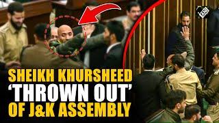 Engineer Rashid’s brother, Sheikh Khursheed marshaled out of J&K Assembly for disrupting proceeding