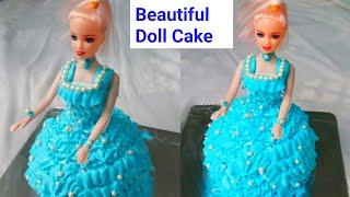 Doll Cake|Beautiful Doll Cake Recipe|Vanilla Doll Cake डॉल केक Without Doll Mould/Tin