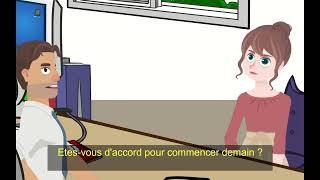 French Animated Dialogue 04 - Entretien pour le poste de secrétaire administrative.