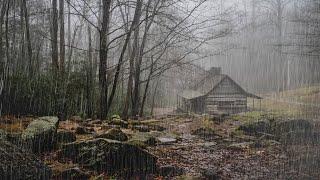 Relaxing Rain And Thunderstorm In Foggy Forest - Rain And Thunder Sounds For Sleep