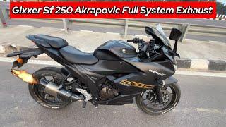 Suzuki Gixxer Sf 250 Akrapovic Full System Exhaust || Stock Exhaust Cuting