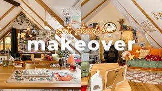 Art Studio Makeover  Cozy & New Small Business Work Space/Setup | Studio Vlog 34