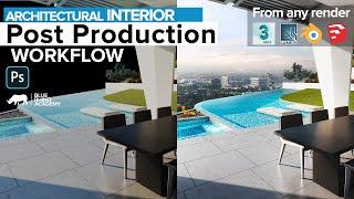 Architectural Interior Post Production Workflow - Free PSD