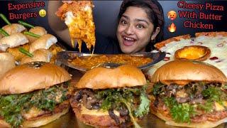 MOST EXPENSIVE LOUIS BURGERS & CHEESY VOLCANO PIZZA WITH CREAMY BUTTER CHICKEN & CHICKEN VADA PAV