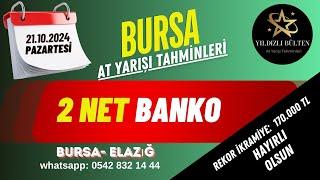 21 Ekim Pazartesi Bursa At Yarışı Tahminleri