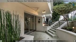 Priced at $620,000 - 960 Larrabee Street 207, West Hollywood, CA 90069