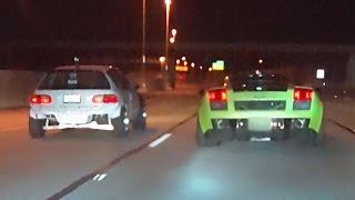 Turbo CIVICS vs Twin Turbo LAMBORGHINI!?