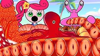 Giant Octopus & Seafood MUKBANG - Mommy Long Legs VS Pink | RAINBOW FRIENDS Animation | ASMR