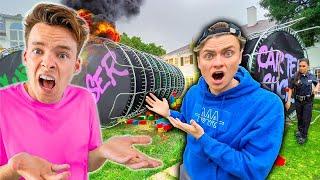 I Destroyed CARTER SHARER’s World's TALLEST TRAMPOLINE TOWER!!