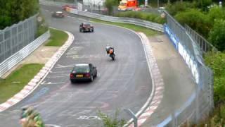 Nurburgring: Bike crash (bad camera though)