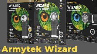 Armytek Wizard Taschenlampen C1 Pro, C2 WR WG WUV, C2 Pro, C2 Pro Max und Long Range