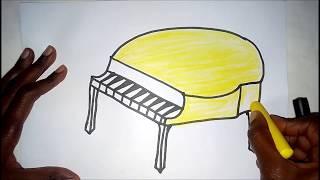 How to draw a piano easy