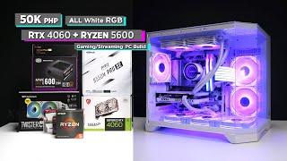 Build VLOG: ₱50K All White RGB | RTX 4060 + Ryzen 5 5600 | Coolman Spectra Gaming/Streaming PC [Ph]