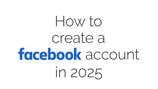 How to create a Facebook account (2025) (on desktop PC / laptop)