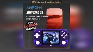 #AMPOWN Mini Zero 28 Handheld Game Players Consoles 2.8 Inch IPS OCA Viewing Angle Portable Retro V