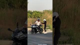 How about the silky motorcycle picking-up tricks I just learned?#automobile #funny #biker