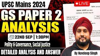 UPSC Mains 2024 | GS Paper 2 Polity & Governance, Social Justice Detailed Analysis & Answer