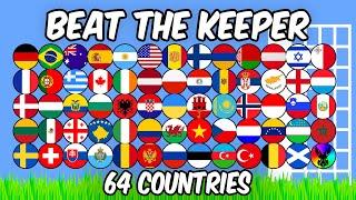 Beat The Keeper - 64 Countries - Algodoo Marble Race