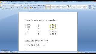 Write a java program to print pyramid pattern of numbers