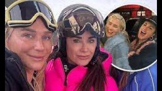 Kyle Richards enjoys the night life with pop star Kesha as she looks back on snowy Aspen adventure