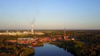 Factories by sunset - Kuusankoski Finland - Drone 4K 2017