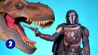 The Mandalorian Star Wars Stop Motion | T-Rex vs. Mando | 4k