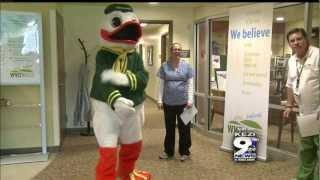 Oregon Duck visits Willamette Valley Cancer Institute