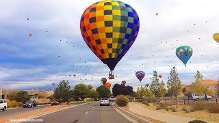 Hot Air Balloons Over ABQ Neighborhood  - Albuquerque International Balloon Fiesta