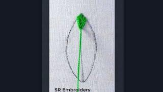 basic hand embroidery tutorial fly stitchleaf design easy embroidery for beginners #shorts