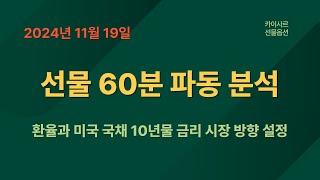 11월19일 선물 60분 파동 분석 환율과 미국 국채 10년물 금리 시장 방향 설정