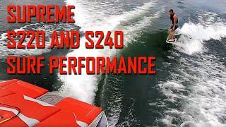 Supreme Boats S220 and S240 Wakesurf Wave and Performance