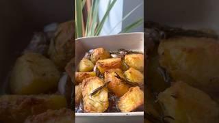 Golden, crispy, herby perfection  Rosemary & Thyme Roast Potatoes! www.demrecipes.com #shorts