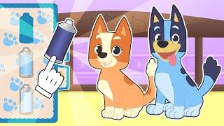 BABY PETS  Kira and Max dress up as Bluey and Bingo