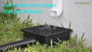 Prestantious Low Profile Downspout Catch Basin, Gutter Downspout Extension-Drainage Solutions