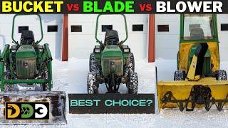 Snow Blade vs Snow Blower vs Front End Loader -  Best Snow Removal Choice