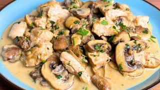 EASY Creamy Garlic Mushroom Chicken Recipe