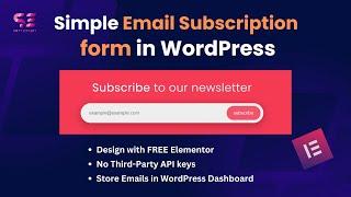 Design Email Newsletter Form in Free Elementor