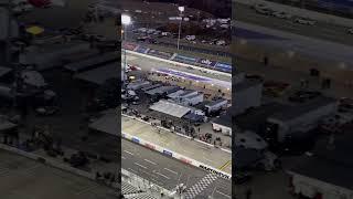 Mazda MX-5s on a restart at Martinsville Speedway.