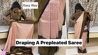 DRAPING PREPLEATED SAREE | The Sareedrapist Chennai By JESI