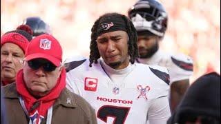 Texans WR Tank Dell suffers dislocated knee cap as he makes TD catch, leaving C.J. Stroud in tears