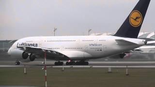 Lufthansa A380-800 taking off Munich